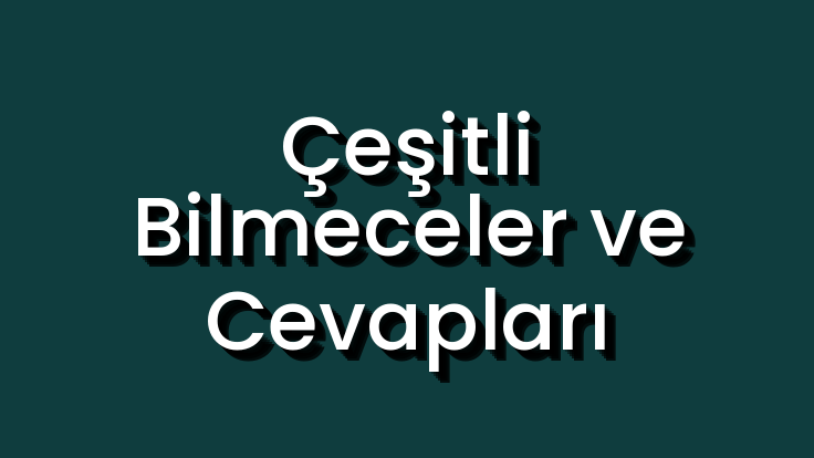 Çeşitli Bilmeceler ve Cevapları